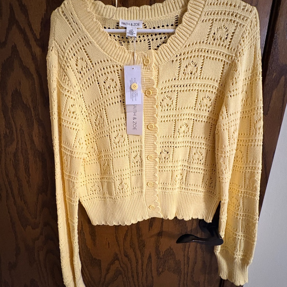 Faith & Zoe Women's Lemon Cardigan